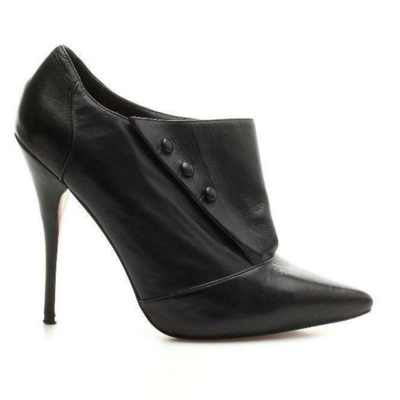 Elizabeth and James Pointed Toe Black Stiletto Heel Bootie - Picture 2 of 11